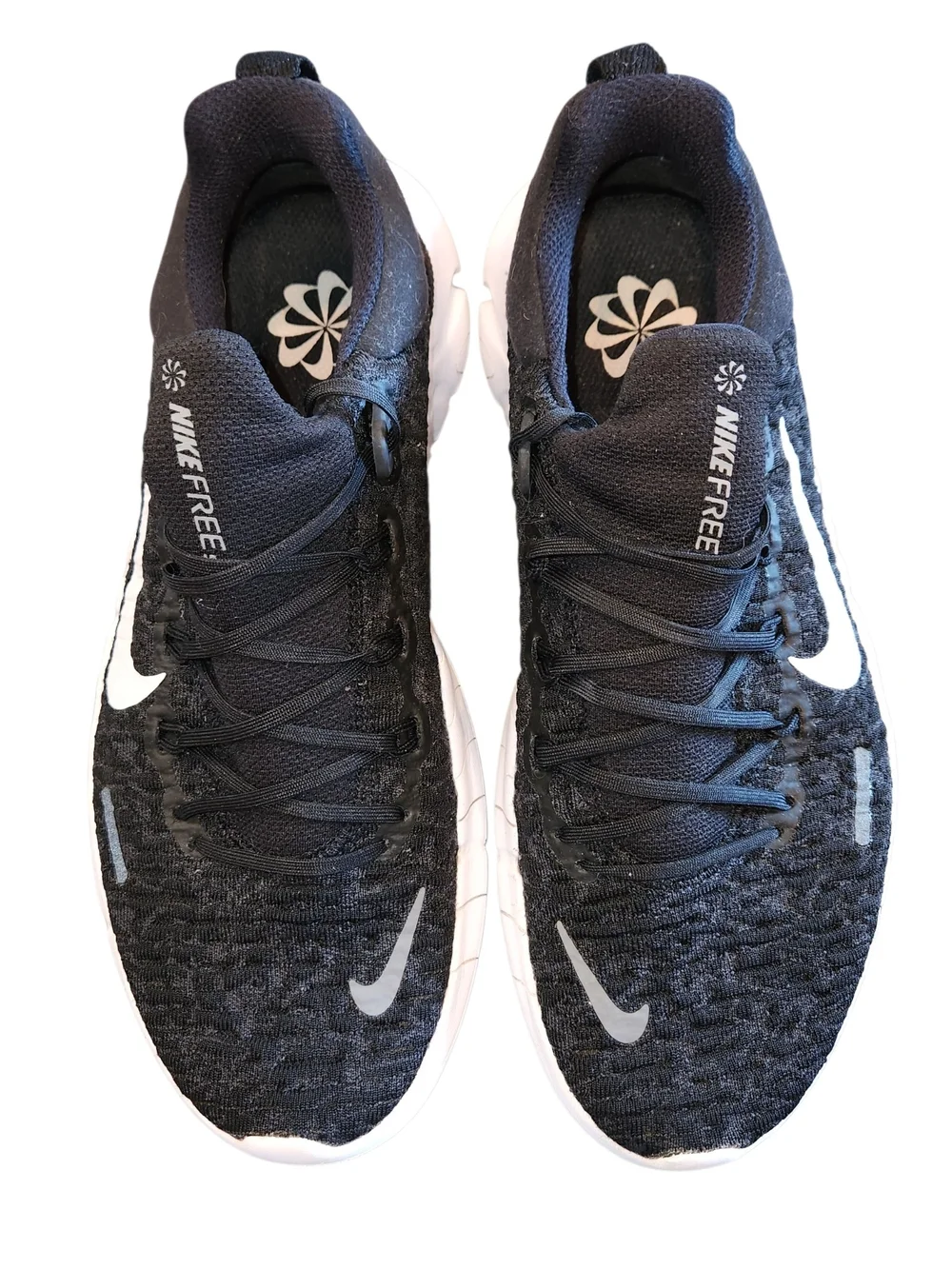 NIKE Free Run 5.0 Next Nature Running Shoes Black/White Women's Size 8.5 Light